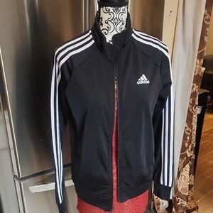 Adidas Black Jacket with White  Accents Medium Used